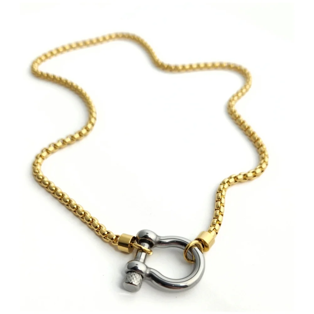 Horseshoe Mixed Metals Necklace - Picture 2 of 3
